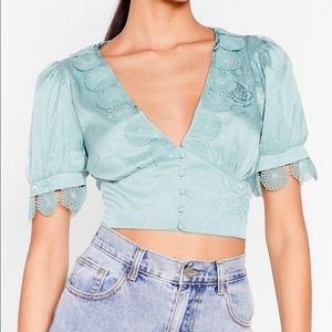 Nasty gal seaform green blouse size 4 NWOT #6